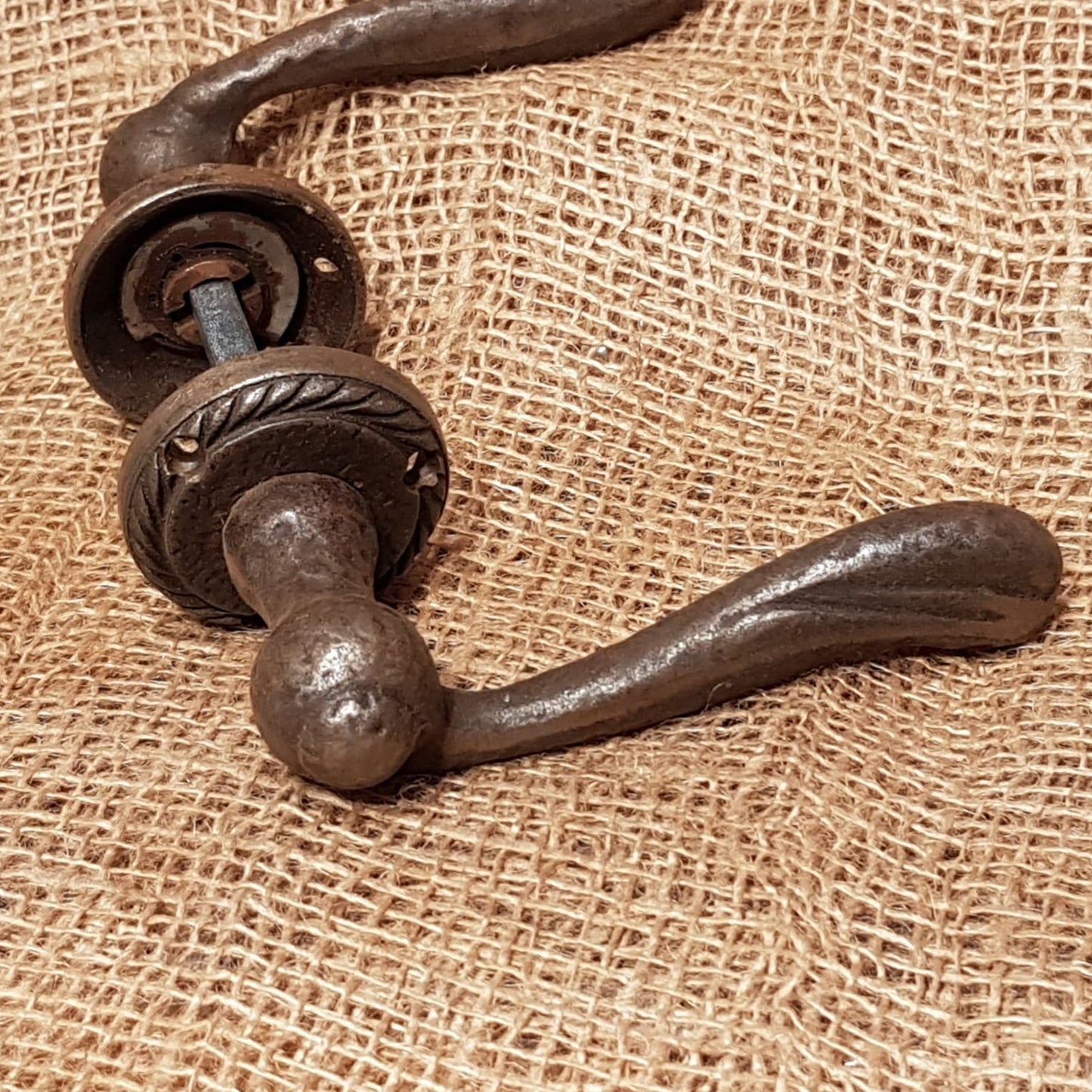 Door Handle Set - Georgian Lever Hammered Rope - Spearhead Collection -  - Door and Entry Way Accessories, Door Handles, Door Hardware, Georgian Design, Hardware