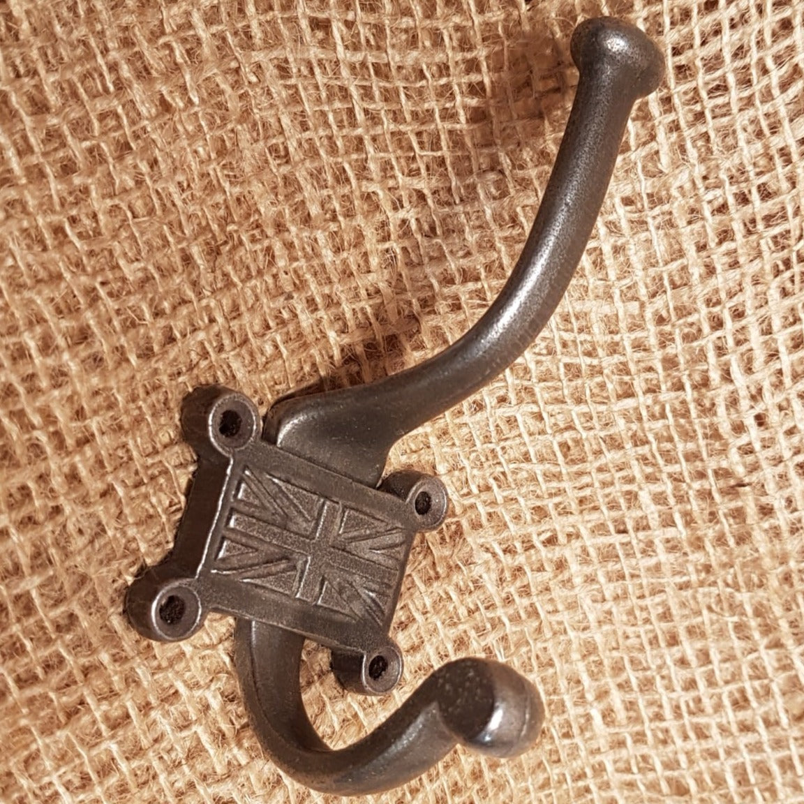 Retro Union Jack (UK) Hat & Coat Hook - Spearhead Collection - Hat and Coat Hooks - Double Hooks, Hardware, Hat and Coat Hooks, Hooks, Made in England, Millwork Hardware, Union Jack