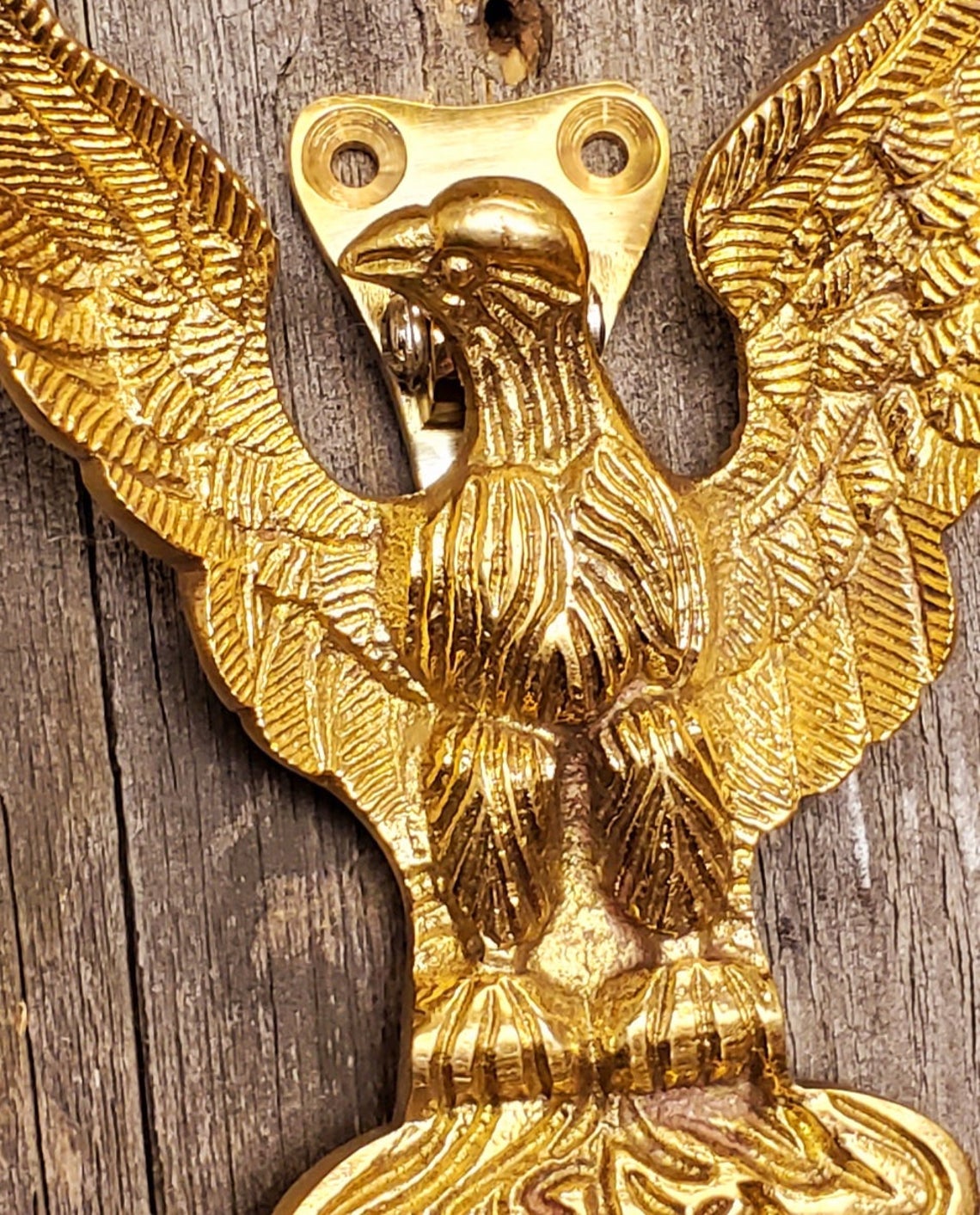 Door Knocker - Brass Golden Eagle - USA - Spearhead Collection - Door & Gate Entryway Hardware - Brass, Door and Entry Way Accessories, Exterior Decor