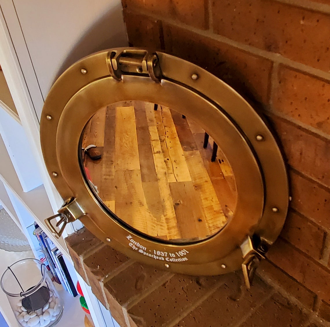 Antique Brass Porthole Mirror
