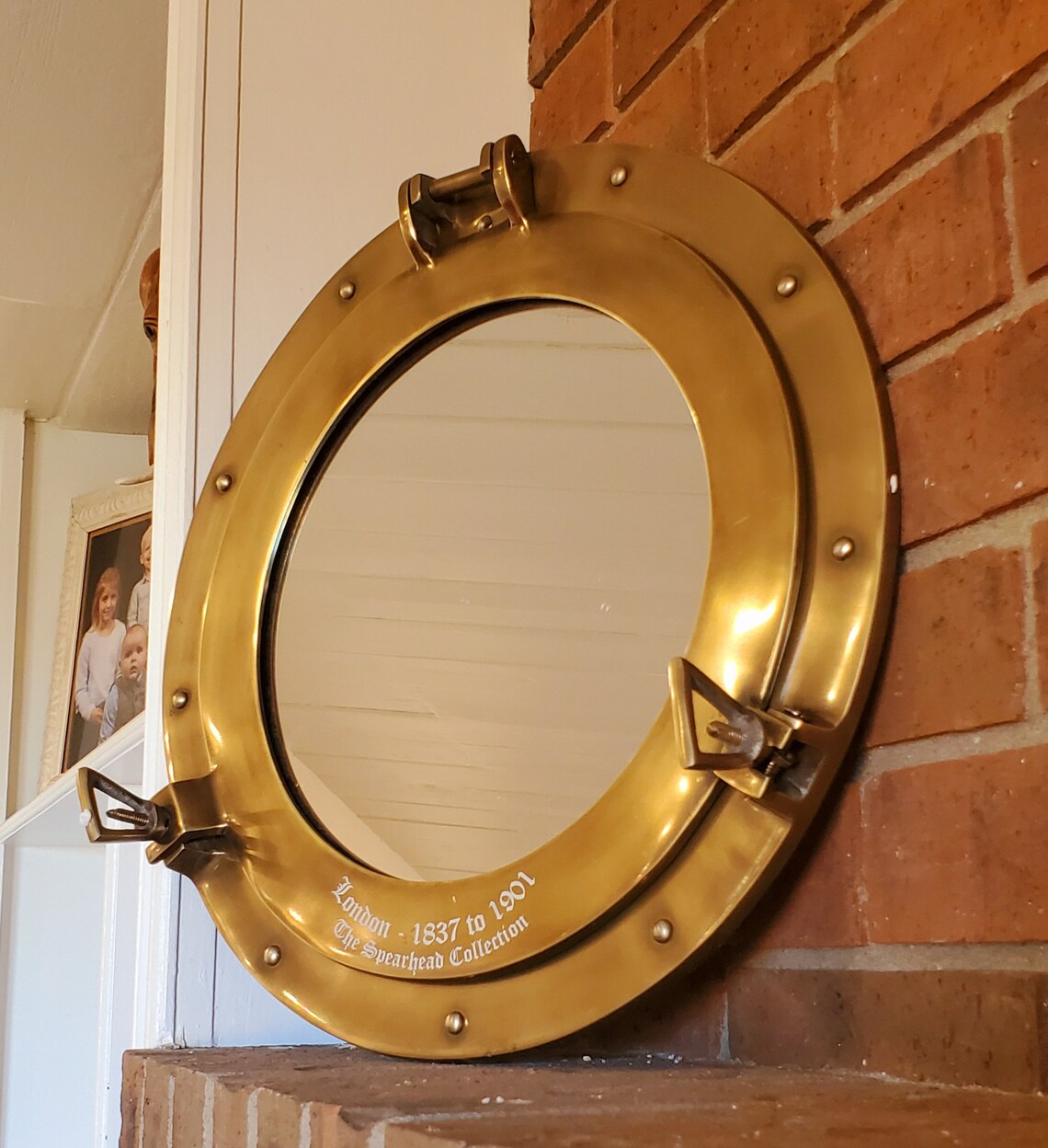 Antique Brass Porthole Mirror