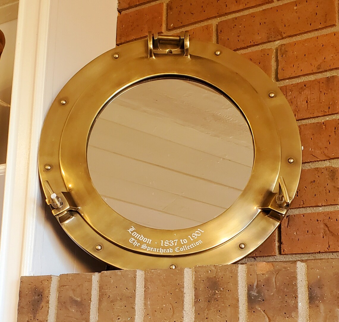 Antique Brass Porthole Mirror