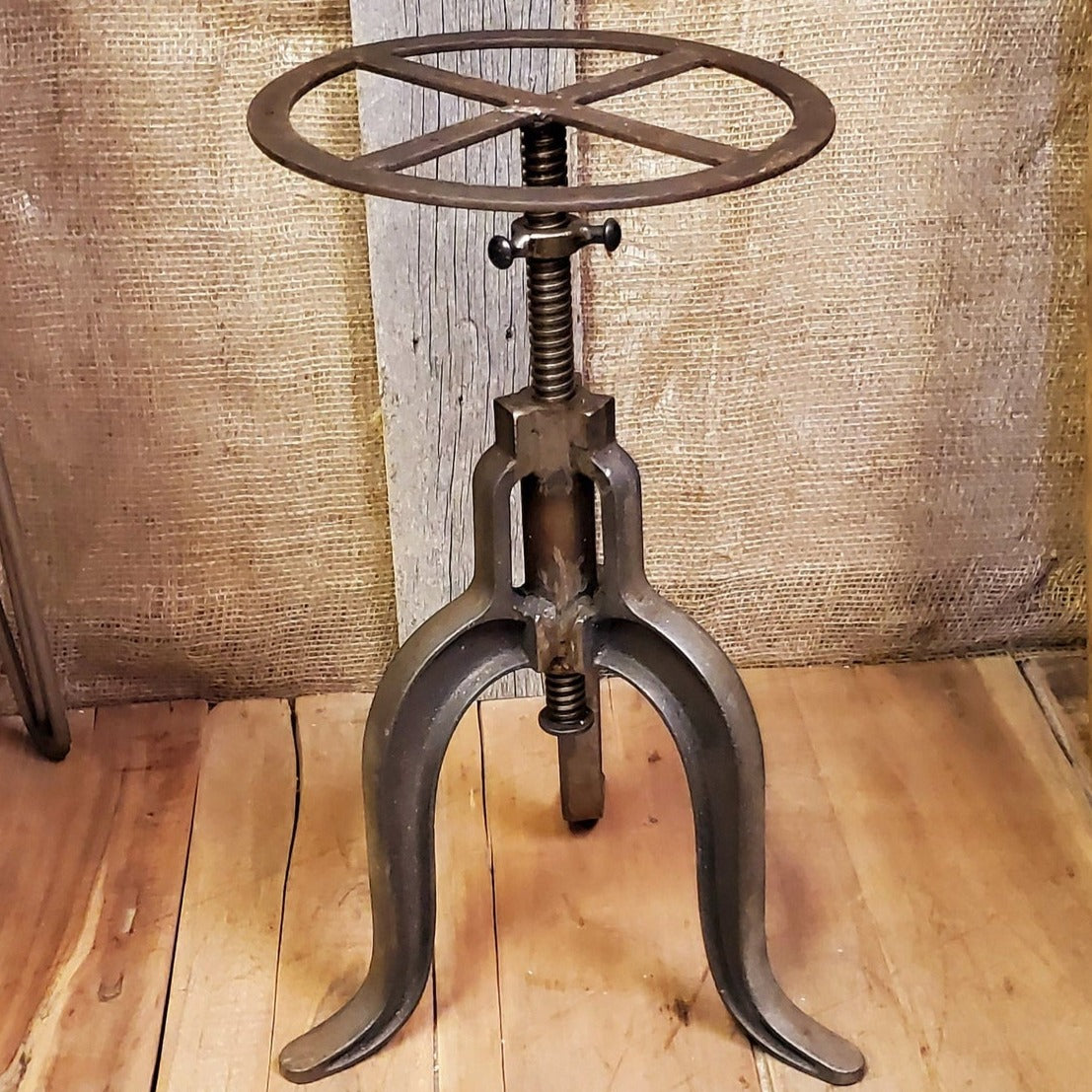 The 'Jameson' - Vintage Cast Iron Swivel Stool (No Top) - Spearhead Collection - Stools - Seating