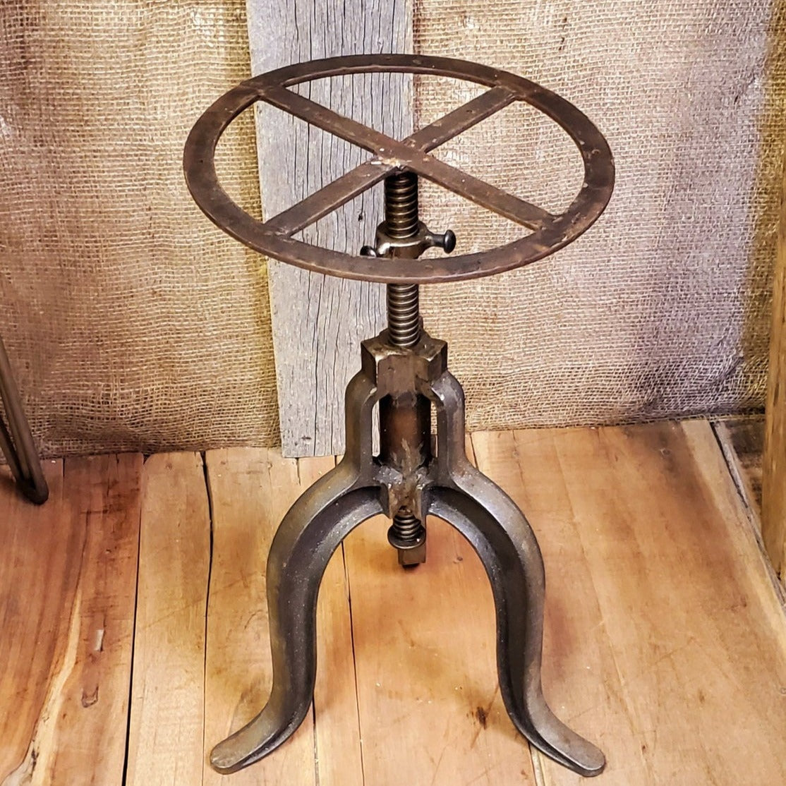 The 'Jameson' - Vintage Cast Iron Swivel Stool (No Top) - Spearhead Collection - Stools - Seating