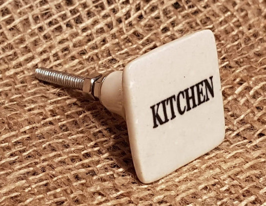 Kitchen - Ceramic Square Drawer Knob - Spearhead Collection - Drawer Knobs - Ceramic, Country Farmhouse, Drawer Knobs, Hardware, Home Decor, Kitchen Decor, Millwork Hardware