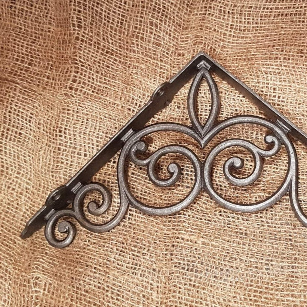Scroll Bracket 10" x 12" - Spearhead Collection - Shelf Support Brackets - Country Farmhouse, Hardware, Support Brackets