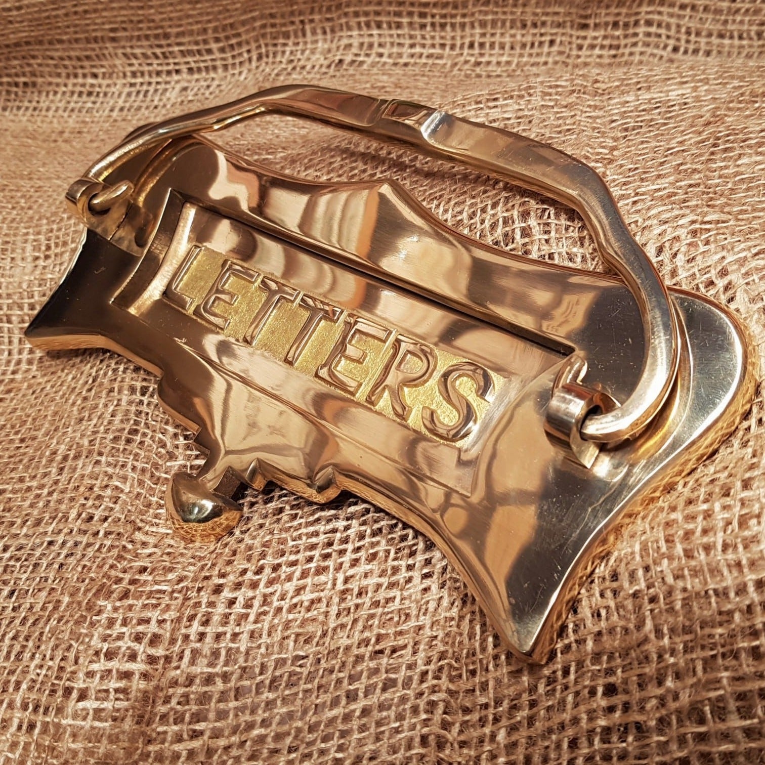 Letter Box Plate with Door Knocker - Brass - Spearhead Collection -  - Brass, Door and Entry Way Accessories, Door Hardware, Door Knockers, Hardware, Victorian