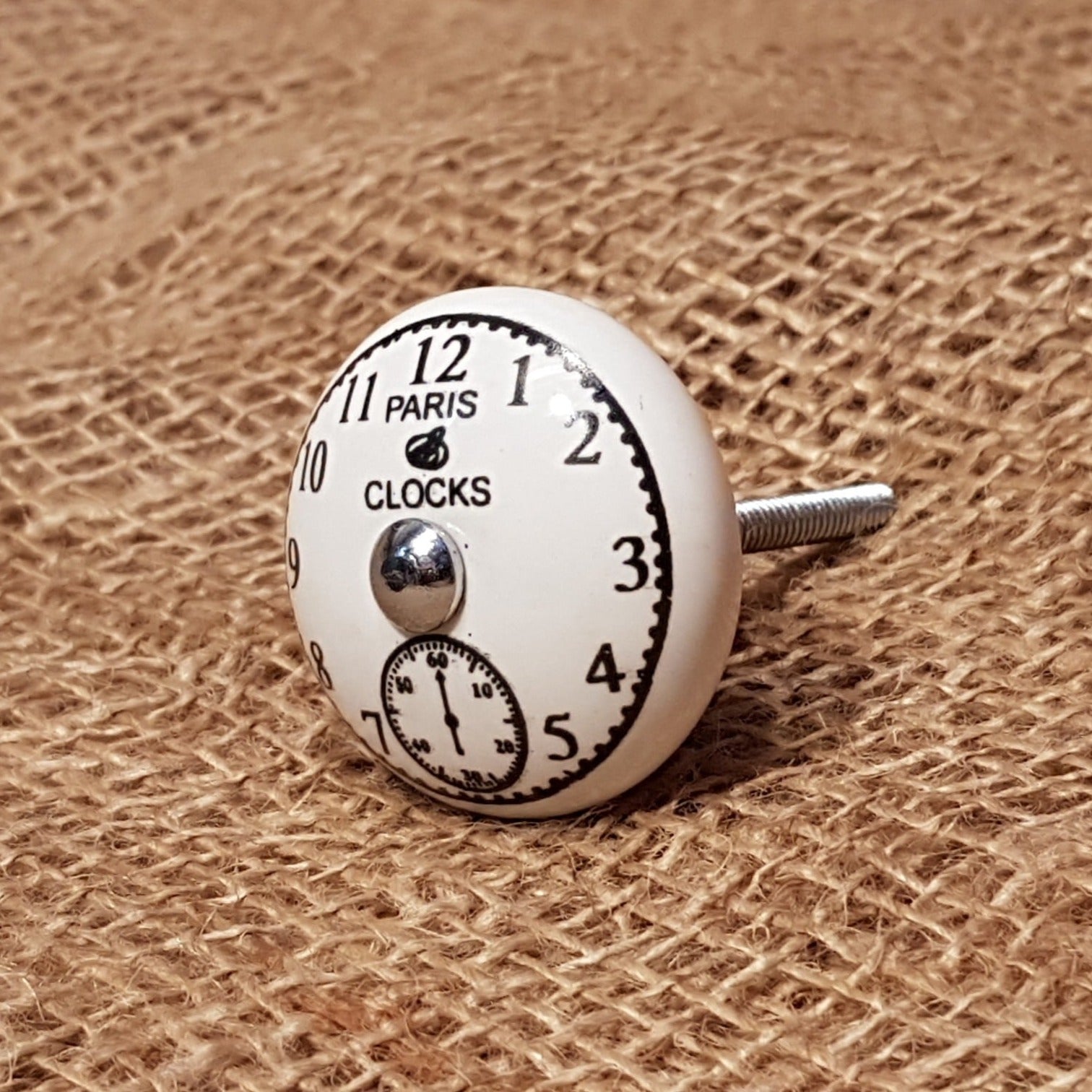 Paris Clocks - Ceramic Drawer Knob - Spearhead Collection - Drawer Knobs - Ceramic, Drawer Knobs, Hardware, Millwork Hardware