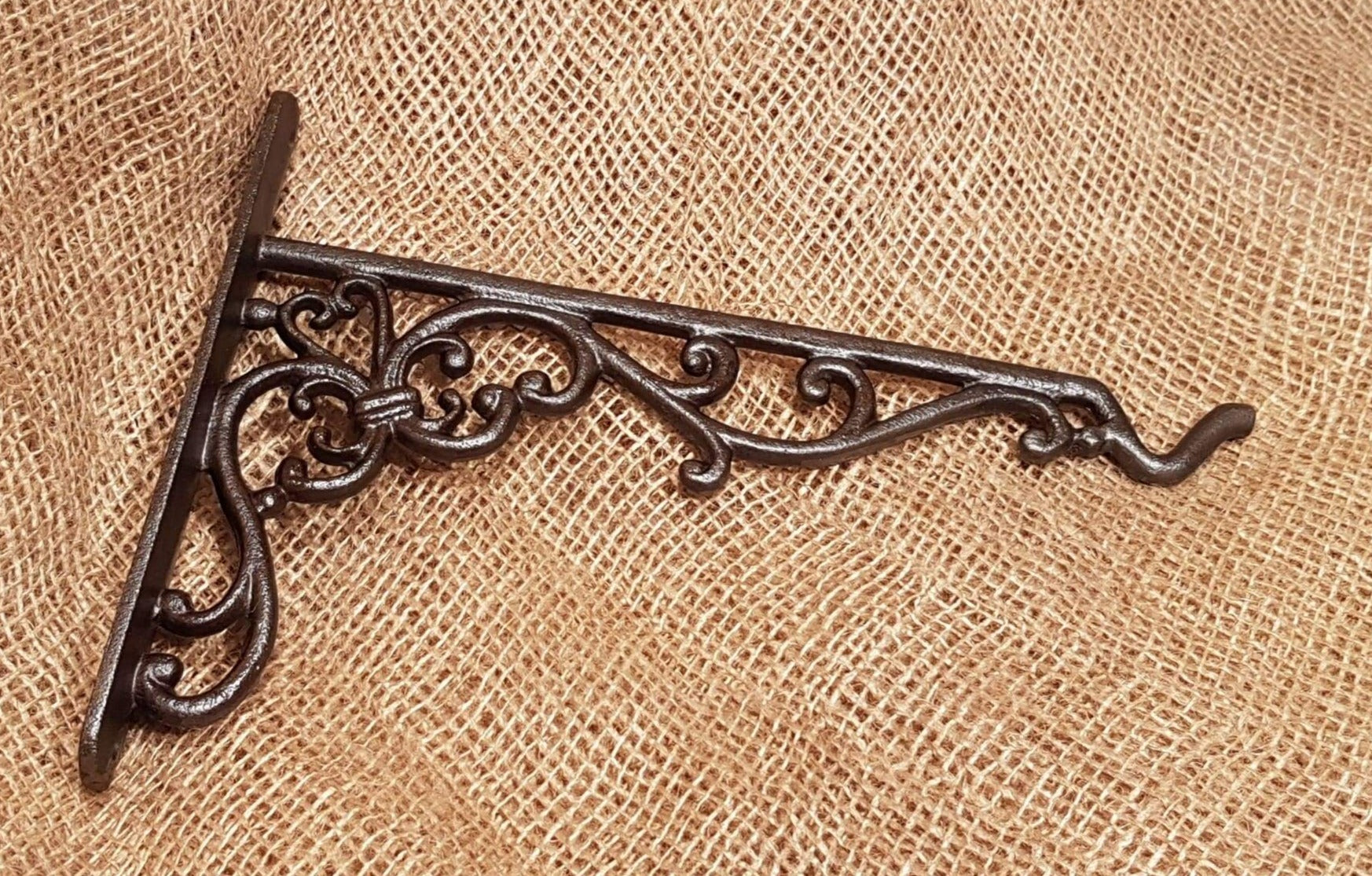 The Elverley Scroll Bracket with Hook End - Spearhead Collection - Misc. Brackets - Brackets, Exterior Decor, Hanging basket bracket, Hardware, Hooks, Support Brackets