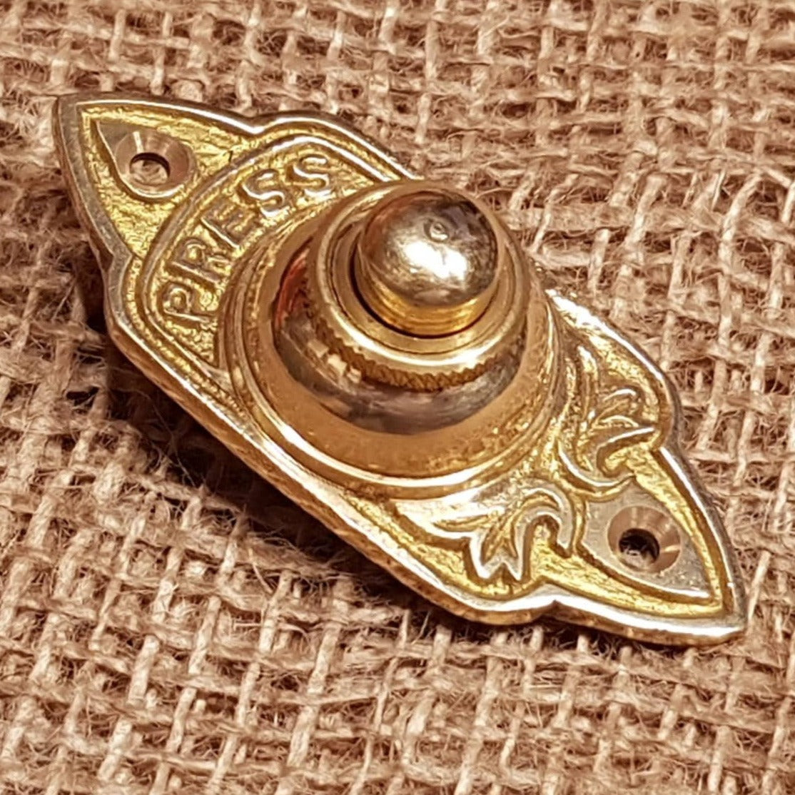 Door Bell Push - The Minster - Brass - Spearhead Collection -  - Brass, Door Bells, Entryway Hardware, Exterior Decor, Hardware