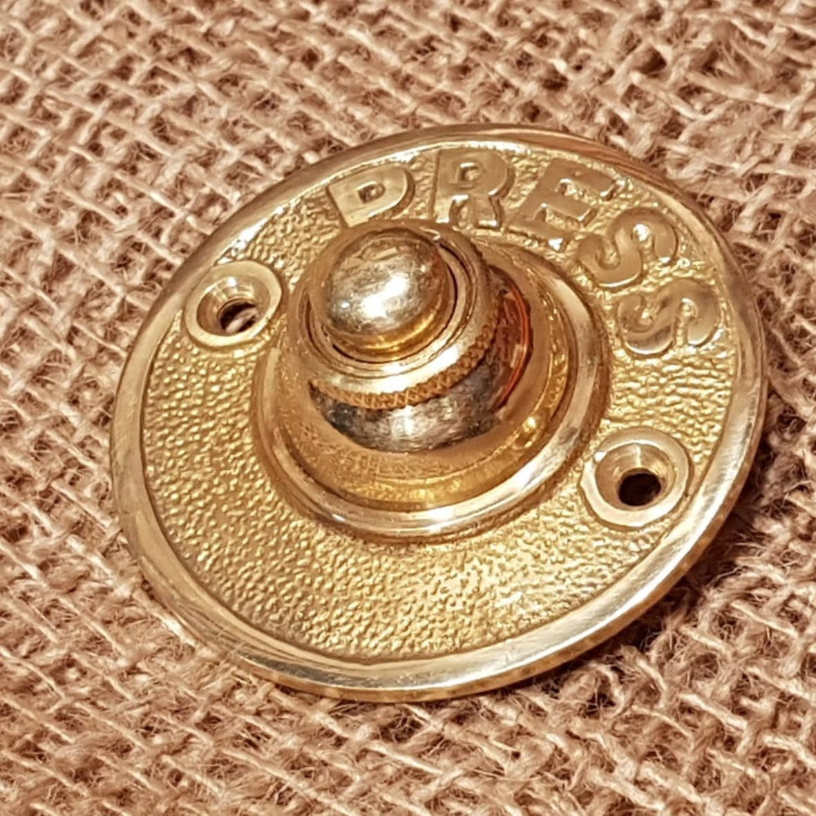 Door Bell Push - Round 'Press' - Brass - Spearhead Collection - Door Hardware - Brass, Door Bells, Entryway Hardware, Exterior Decor, Hardware