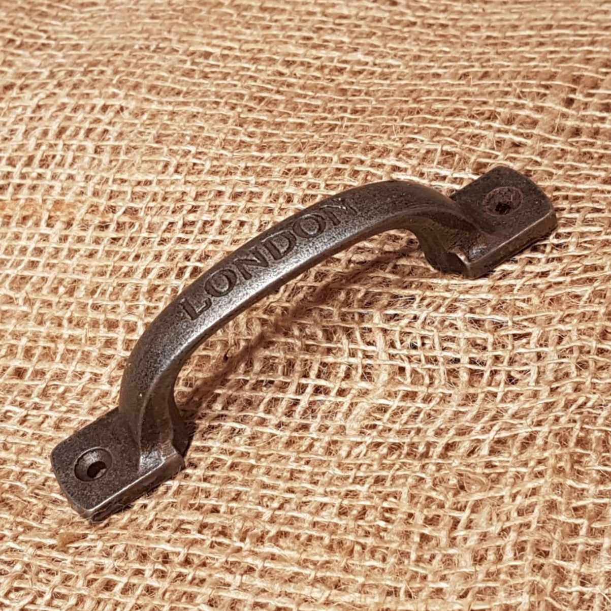 Square D Handle London - Horizontal 5" Antique Iron - Spearhead Collection - Pull Handles - Cabinet Hardware, Door Pulls, Drawer Pulls, Hardware, Made in England, Pull Handles