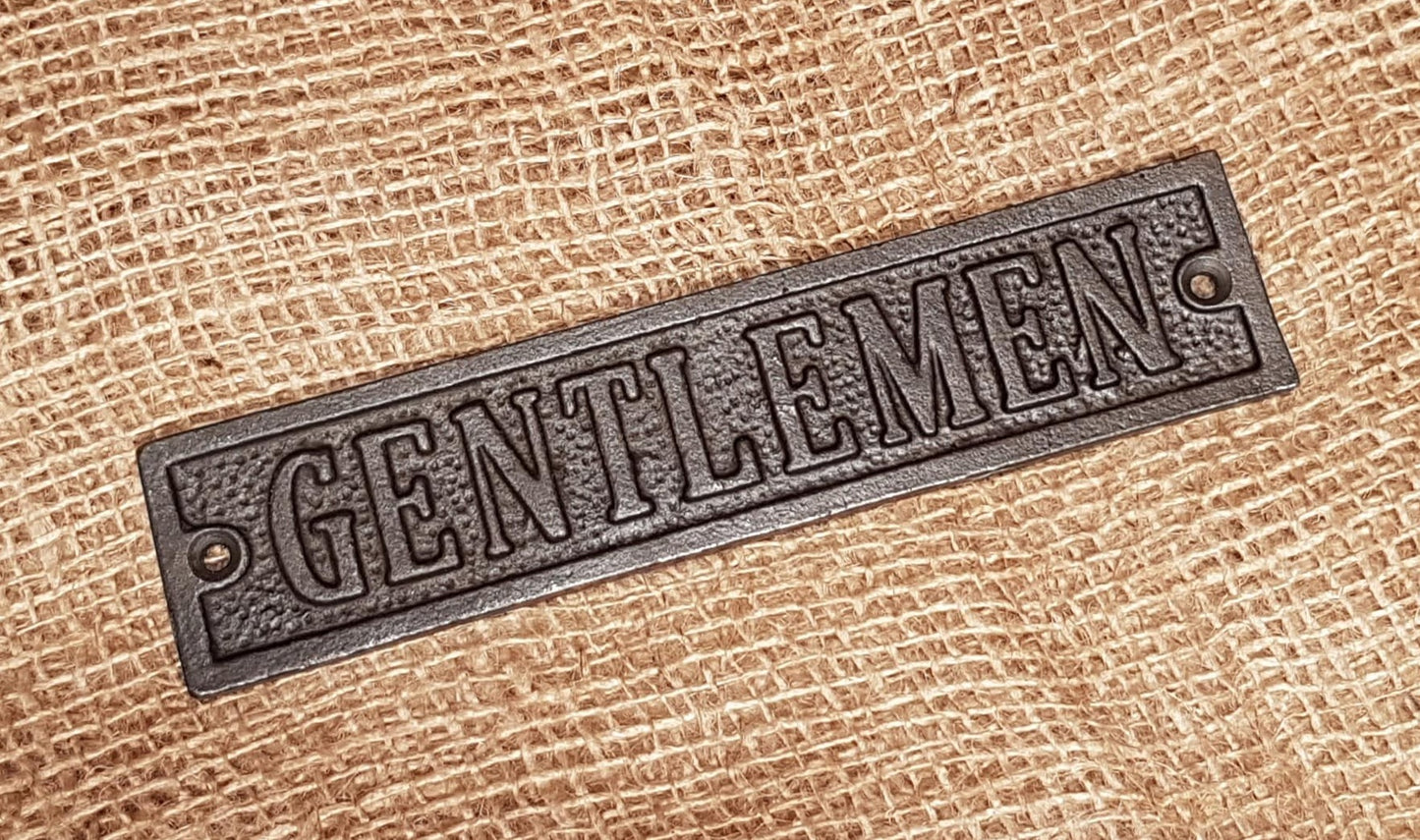 Gentlemen - Spearhead Collection - Plaques and Signs - Bathroom Decor, Home Decor, Office Decor, Plaques and Signs