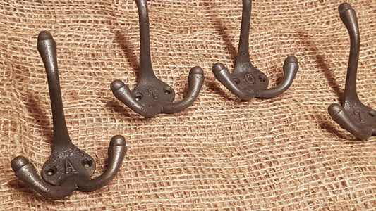 Triple Robe Hooks - A to Z  (1 Letter only) - Spearhead Collection - Triple Robe Hooks - Hooks, Lettered Hooks, Triple Hooks