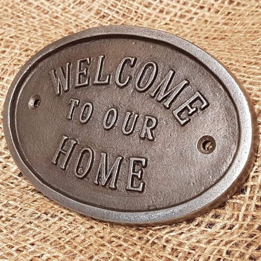 Welcome to our Home - Spearhead Collection - Plaques and Signs - Country Farmhouse, Exterior Decor, Home Decor, Plaques and Signs